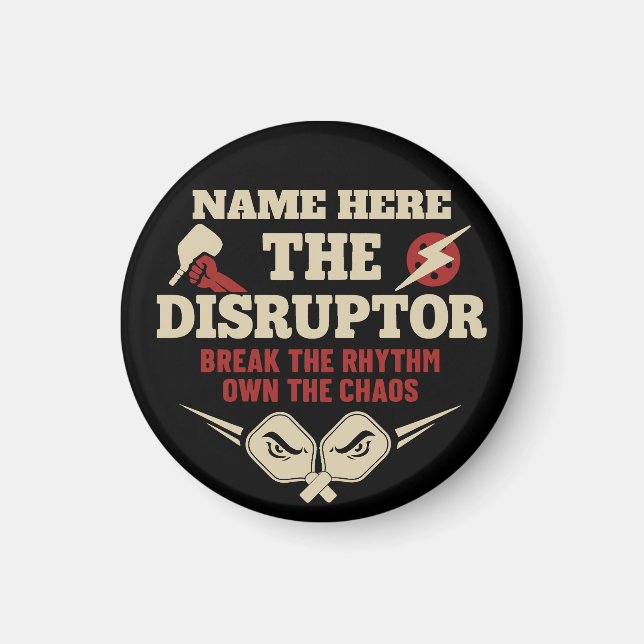 Íman Pickleball Nome Personalizado O Disruptor (Frente)