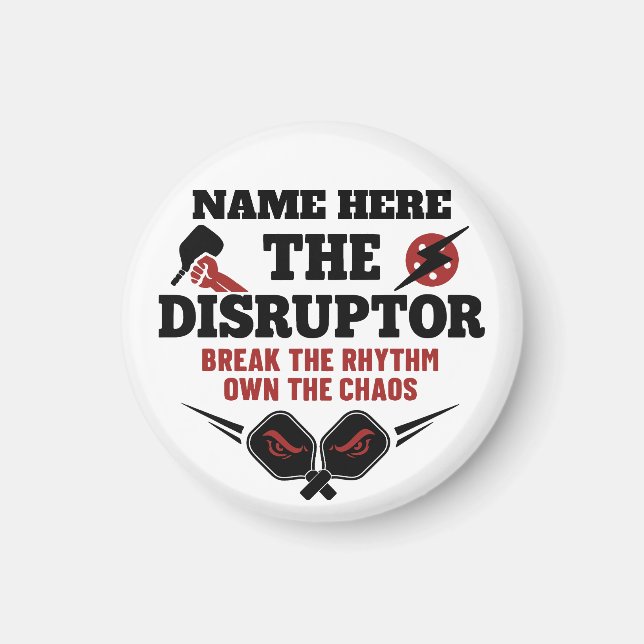 Íman Pickleball Nome Personalizado O Disruptor (Frente)