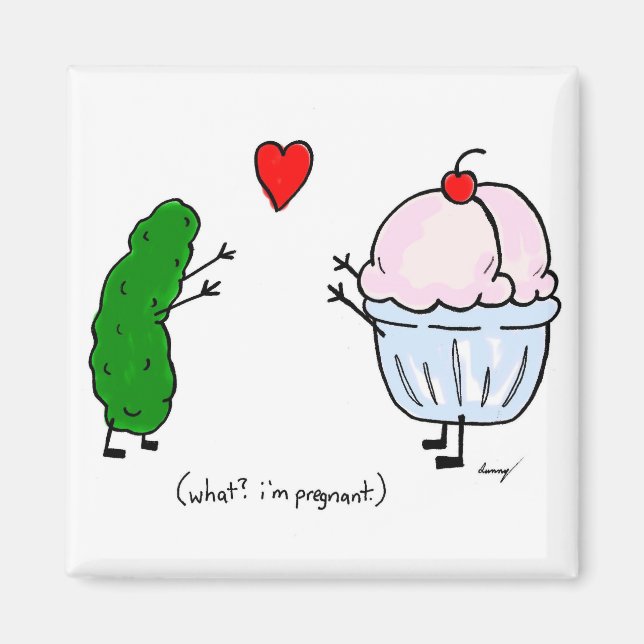 Íman Picle ama o Sorvete Magnet (Frente)