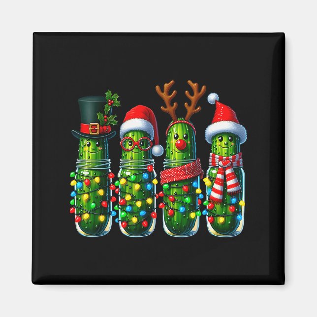 Íman Picles De Natal Jarras De Picles De Férias Papai N (Frente)