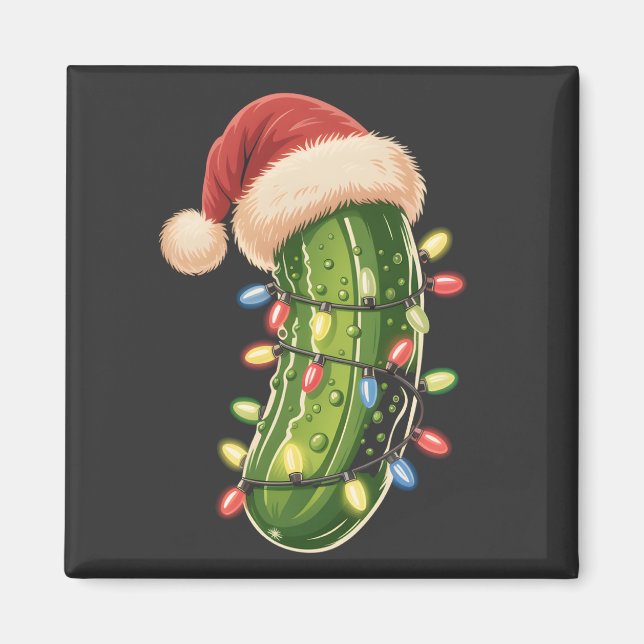 Íman Picles de Natal Picles em Luzes de Natal Picles  (Frente)