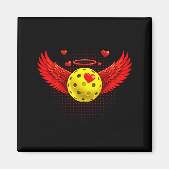 Íman Picles encantadores e asas de cupido feliz dia dos (Frente)