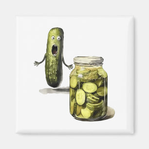 Íman Picles Engraçados Surpreendem Um Pepino E Um Jar D