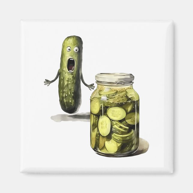 Íman Picles Engraçados Surpreendem Um Pepino E Um Jar D (Frente)