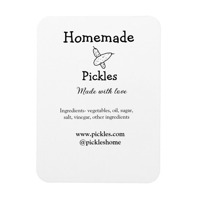 Íman Picles feitos em casa com amor adicionar texto sit (Vertical)