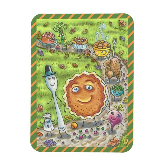 ÍMAN  PIE DE PUMPKIN E AMIGOS, OBRIGADO AO DIA DE COMIDA (Vertical)