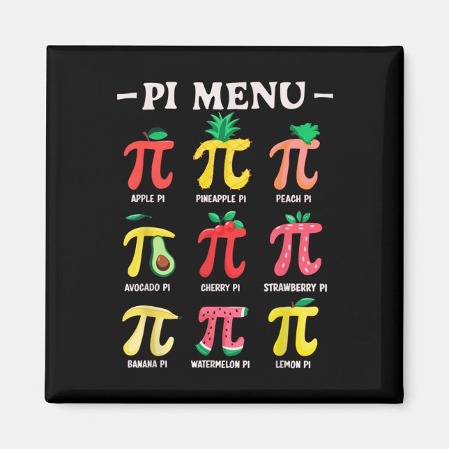 Íman Pie Menu Funny Pi Day Pi 3.14 Math Professor Pi Sy (Frente)