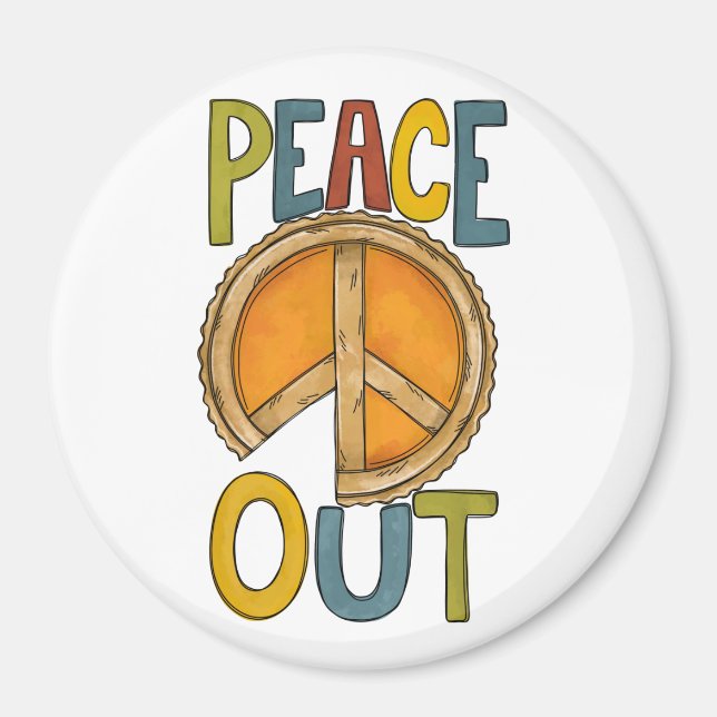 Íman Pie Pumpkin Peace Out (Frente)