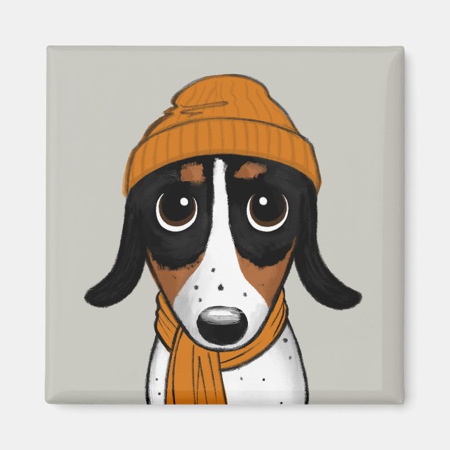 Íman Piebald Dachshund | Cachorro-Hipster (Frente)