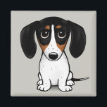 Íman Piebald Dachshund | Cozinha Cãozinha<br><div class="desc">Uma imã de geladeira divertida para os amantes de Piebald Dachshund. Doxie preto,  bronzeado e branco. Visite o Doodle World de Jenn para obter ainda mais acessórios para casa e escritório com este cachorro engraçado e mais designs originais de cachorros-engraçados.</div>