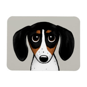 Íman Piebald Dachshund Cute Puppy Dog Magnet