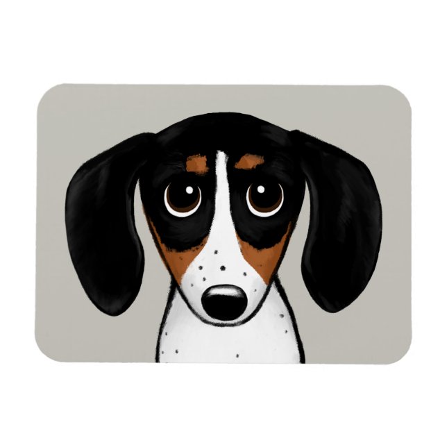 Íman Piebald Dachshund Cute Puppy Dog Magnet (Horizontal)