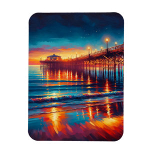Íman Pier California Sunset Painting em Huntington Beac