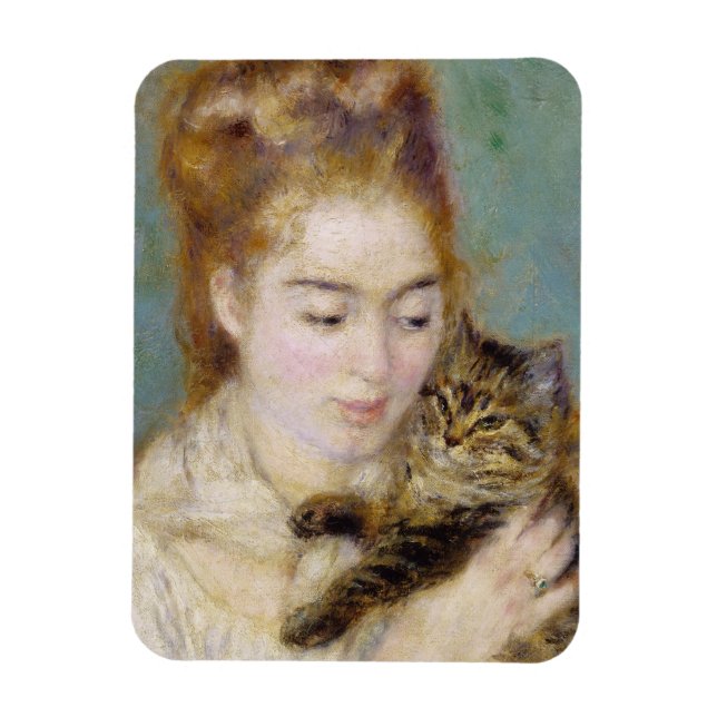 Íman Pierre A Renoir | Mulher com gato (Vertical)