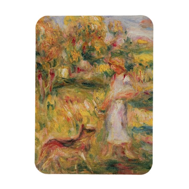 Íman Pierre A Renoir | Paisagem com a esposa do artista (Vertical)