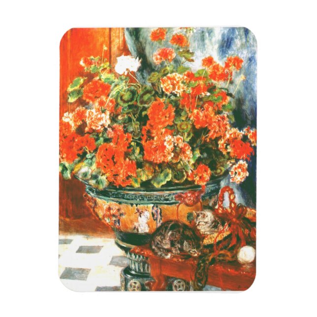Íman Pierre-Auguste Renoir Geraniums E Cats (Vertical)
