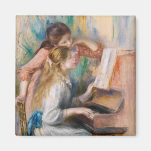 Íman Pierre Auguste Renoir - Jovens Meninas no Piano