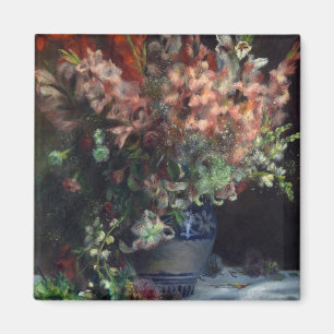 Íman Pierre-Auguste Renoir Vintage Gladioli em um vaso 