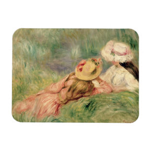 Íman Pierre raparigas de Renoir um   no banco de rio