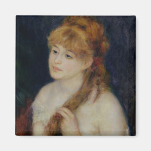 Íman Pierre uma jovem mulher de Renoir   que trança se