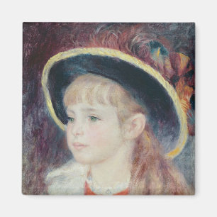 Íman Pierre uma rapariga de Renoir   em um chapéu azul