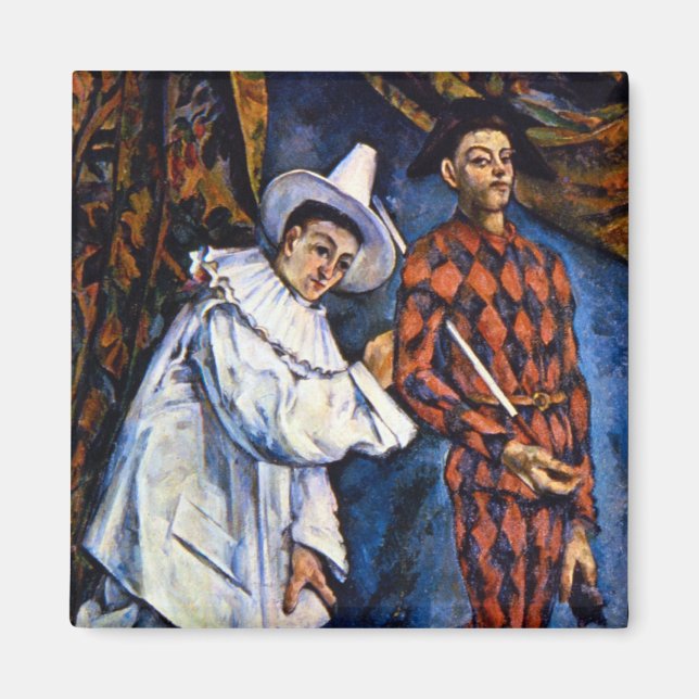 Íman Pierrot e Harlequin, Mardi Gras por Paul Cezanne (Frente)