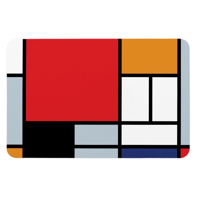 Íman Piet Mondrian - Composição com Plano Vermelho Gran (Horizontal)