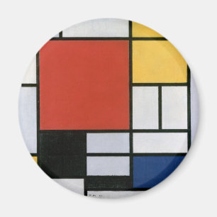 Íman Piet Mondrian Vermelho Azul Amarelo Arte Abstrata