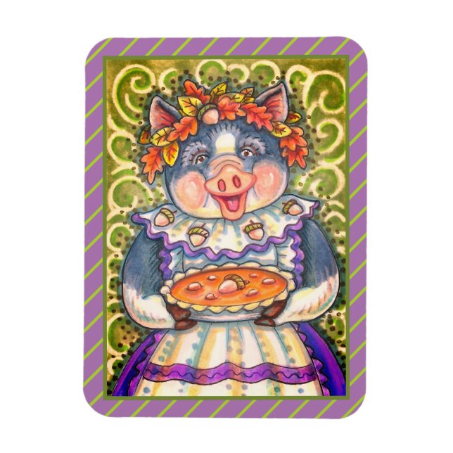 ÍMAN  PIG & ACORN PIE, OBRIGADO FEITO COM AMOR (Vertical)