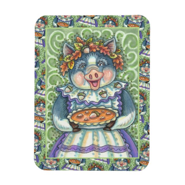 ÍMAN  PIG & ACORN PIE, OBRIGADO FEITO COM AMOR (Vertical)