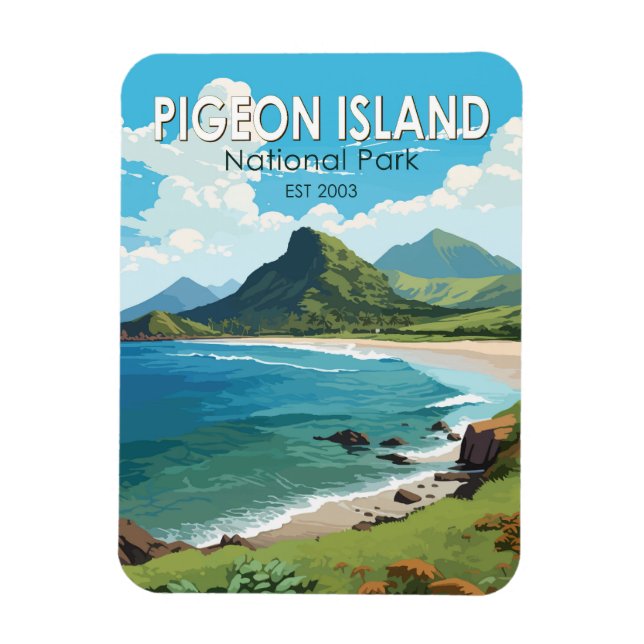 Íman Pigeon Island National Park Santo Lucia Viagem Art (Vertical)