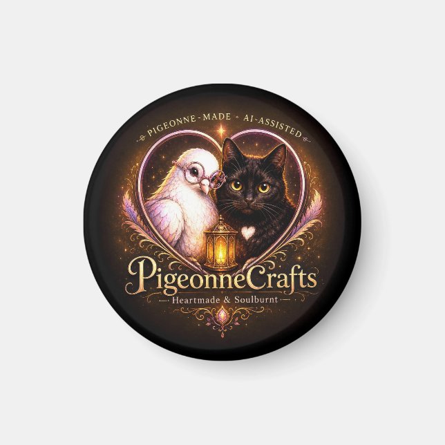 Íman PigeonneCrafts FeitoComAmor (Frente)
