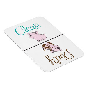 Íman Piggies limpo/sujo do ímã adorável da máquina
