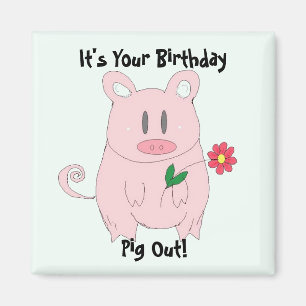 Íman Piggy de aniversário