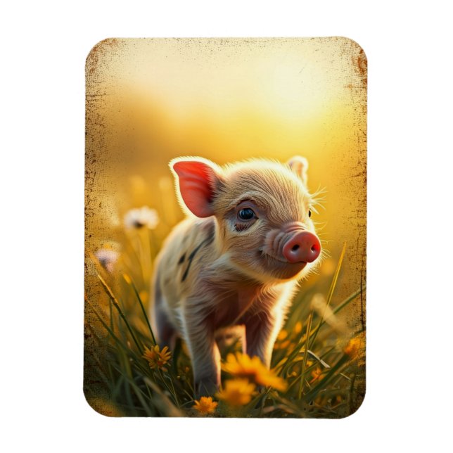 Íman Piglet no pôr do sol (Vertical)