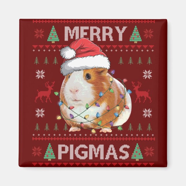 Íman Pigmas de Feliz de docinho de Natal feio (Frente)