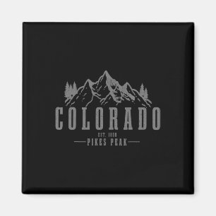 Íman Pikes Peak Colorado Est. 1806 Montanhas Vintage EU