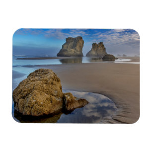 Íman Pilares de rocha na Praia de Bandon em Bandon, Ore