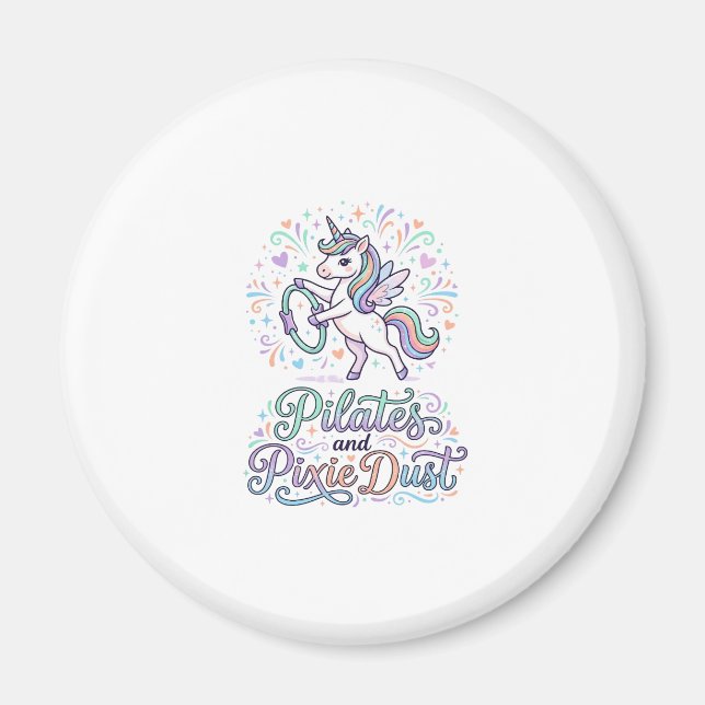 Íman Pilates de Unicórnio e Poeira de Fada Fundo Branco (Frente)