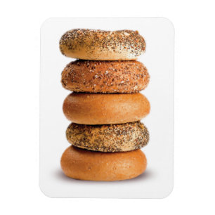 ÍMAN  PILHA DE BAGELS LOX AMOR SESAME POPPY SEED CADA
