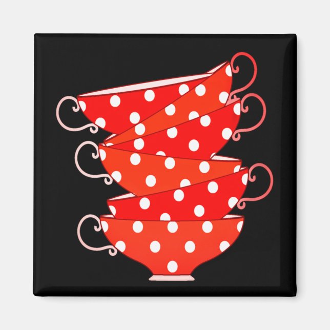 Íman Pilha de Bolinhas vermelha, branca preta (Frente)