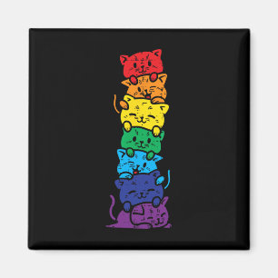 Íman Pilha De Gatos Arco-Íris Orgulho gay Cute Lgbt Ani
