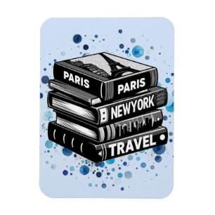 Íman Pilha de Livros de Viagem