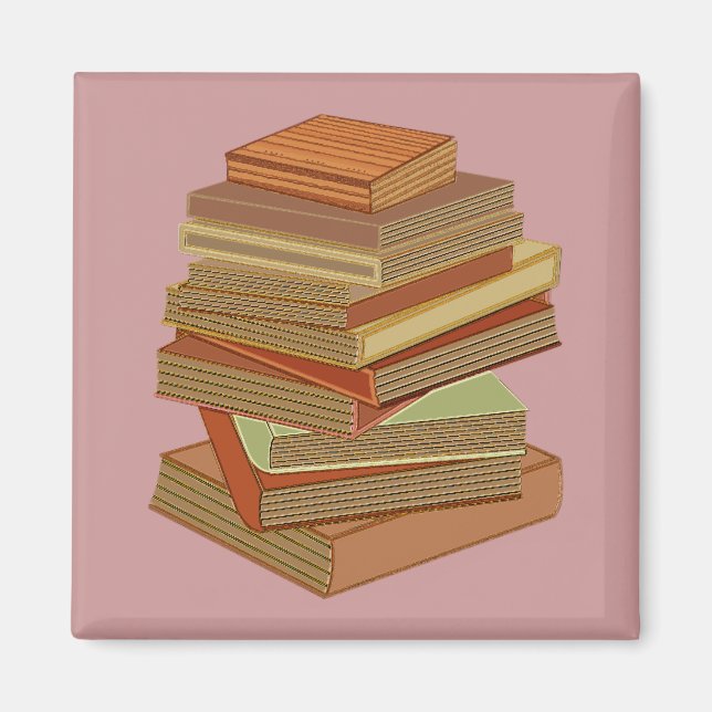 Íman Pilha De Livros - Pastel (Frente)