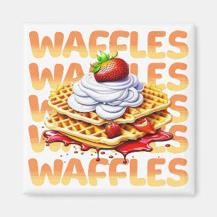 Íman Pilha de waffles cobertas em morangos