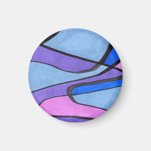 Íman Pilhas abstratas de fluxo macias no azul violeta
