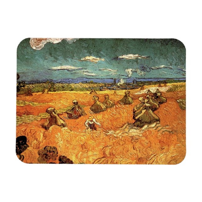 Íman pilhas de trigo com a Reaper por Vincent van Gogh (Horizontal)