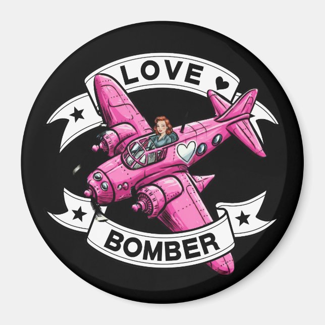 Íman Piloto Love Bomber Rosa (Frente)