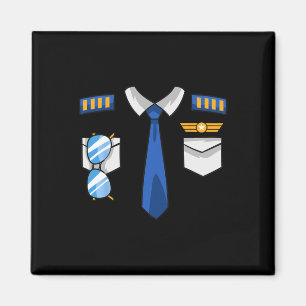 Íman Piloto Uniform Costume Aviator Aviation Ha