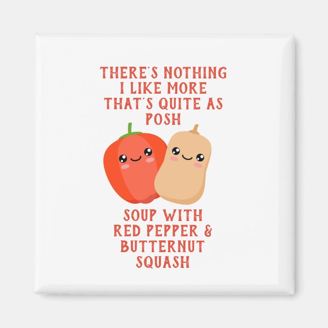 Íman pimenta vermelha e sopa de squash de noz (Frente)